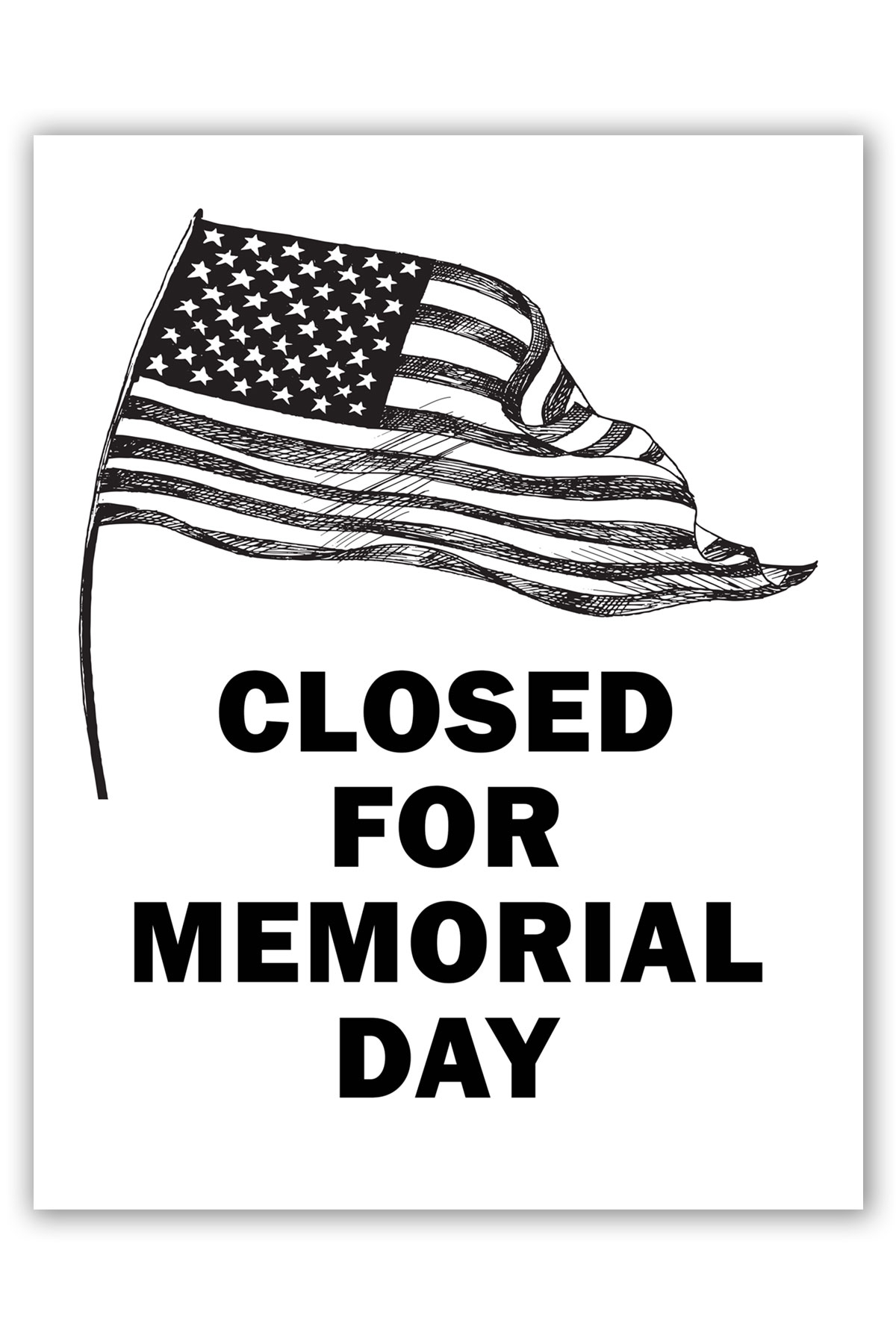 Printable sign closed memorial day example 9 Mom Envy