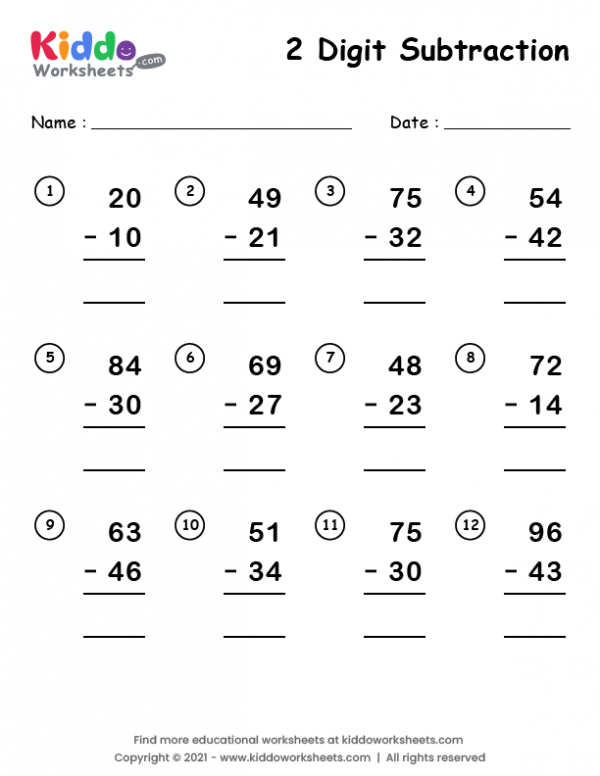Printable Subtraction Worksheets Math Practice For Kids