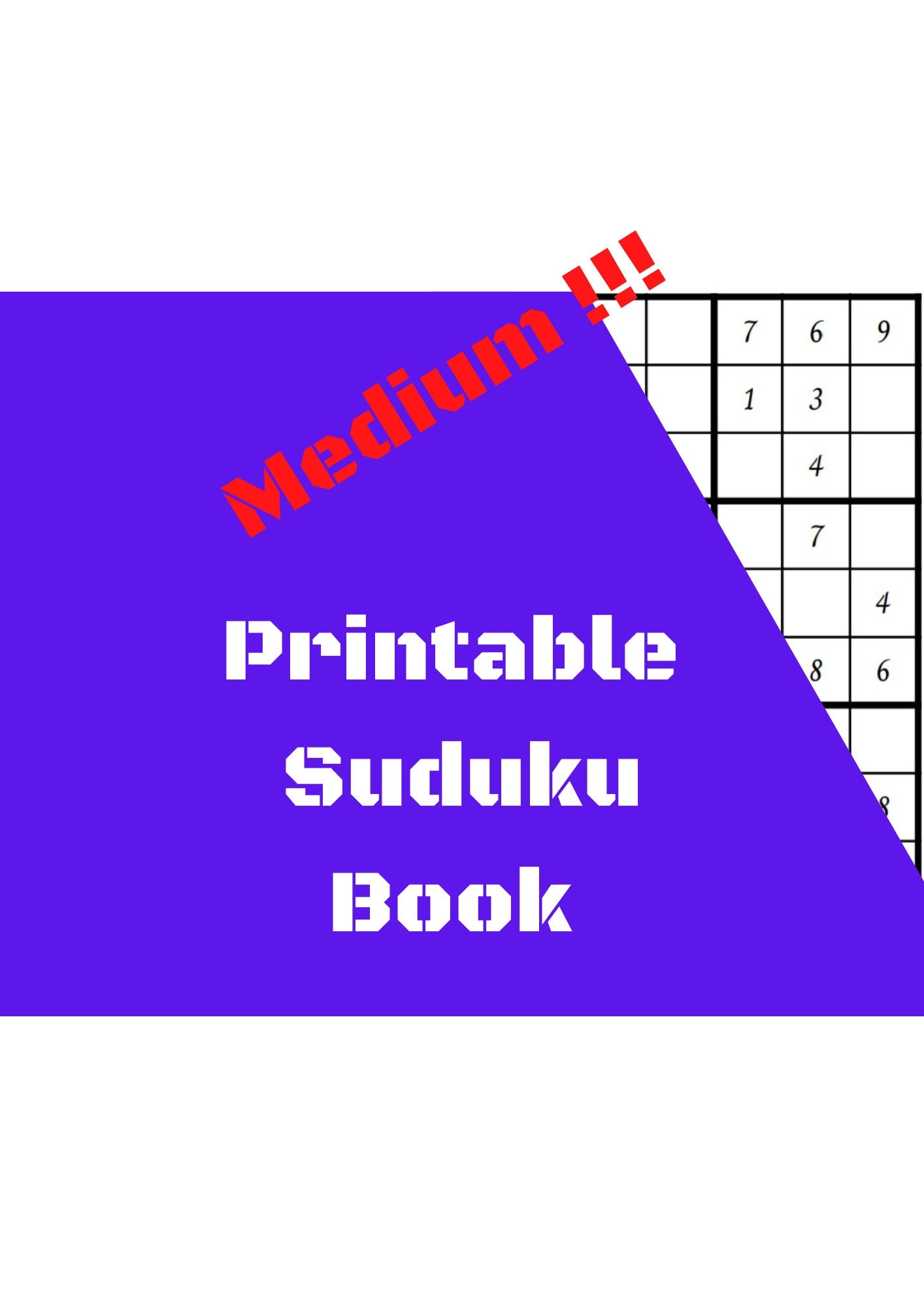 Printable Suduku Book Medium Etsy