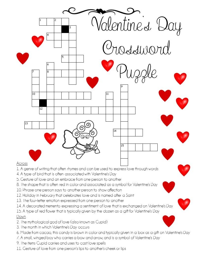 Printable Valentine 39 s Day Crossword Printable Word Searches Printable Valentine 39 s Day Crossword Printable Word Searches