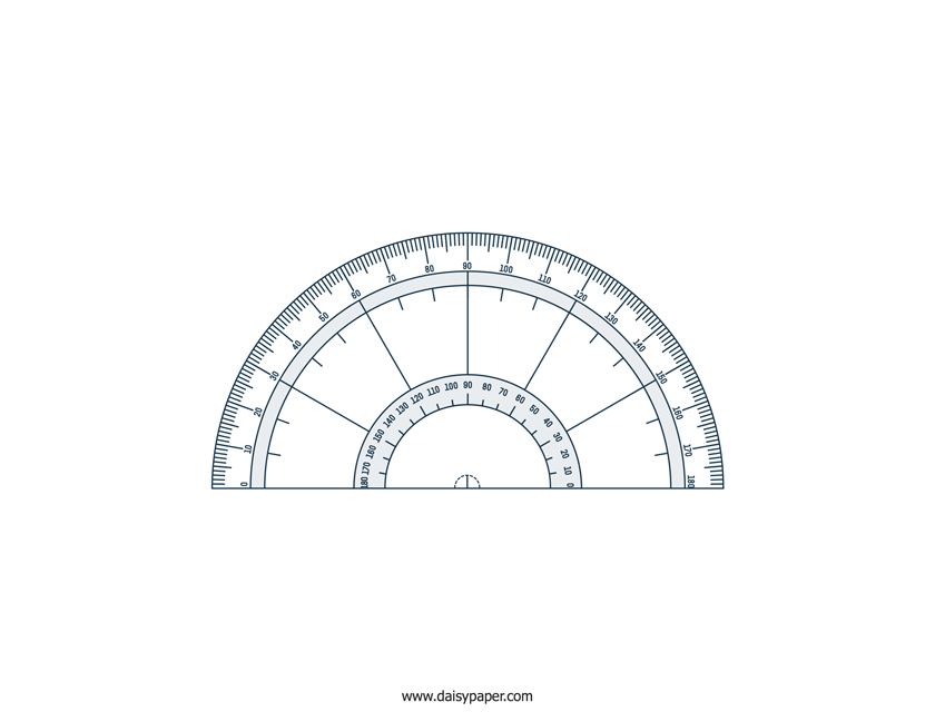 Protractor Print Daisy Paper