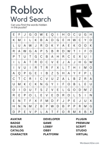 Roblox Word Search Free Printable PDF File WordsearchZen