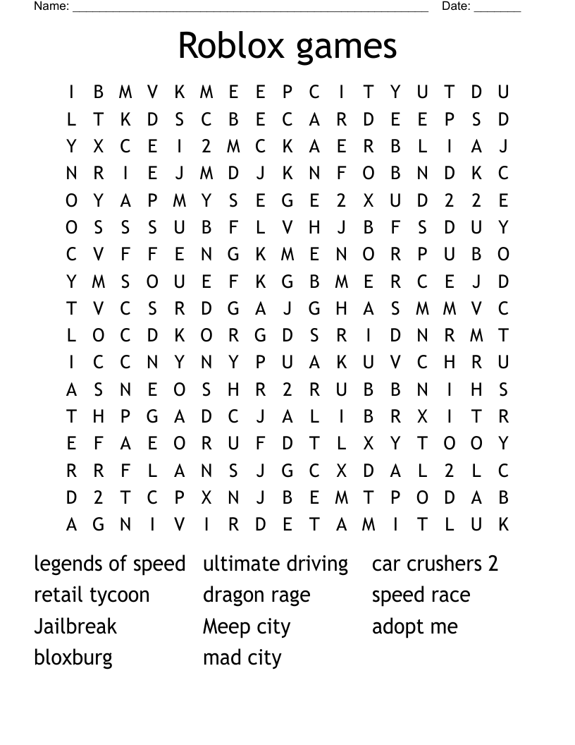 Roblox Word Search Roblox Word Search