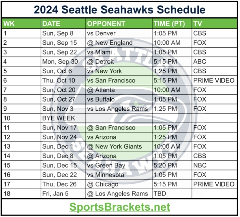 Seahawks 2025 2025 Schedule Printable Ren Devries