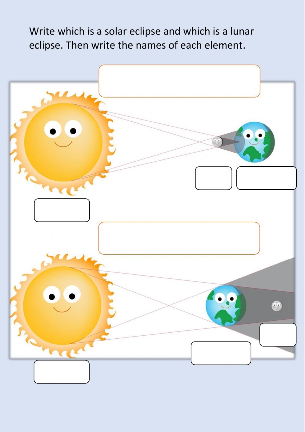 Solar And Lunar Eclipses Online Worksheet For 4 You Can Do The