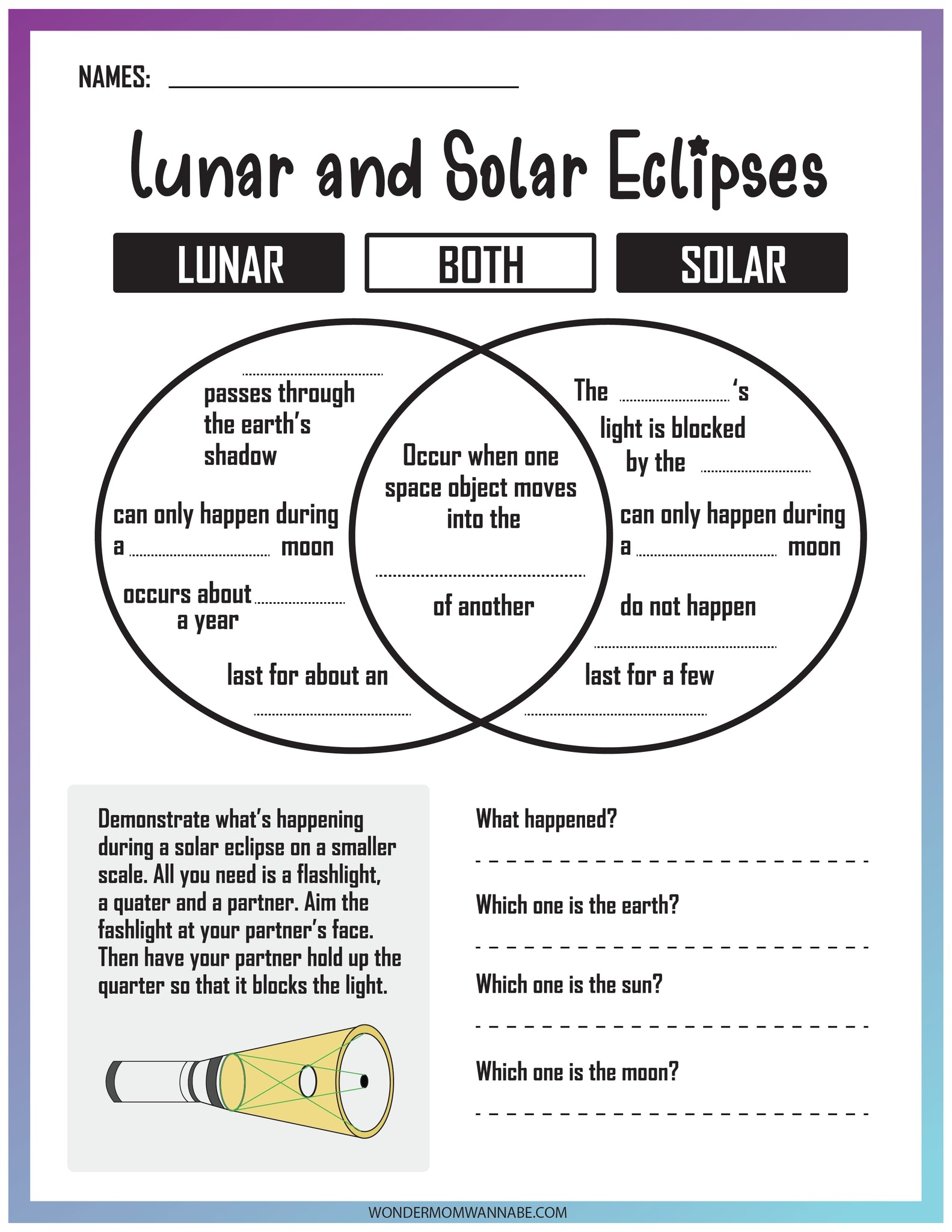 Solar Eclipse Worksheet Education Worksheets Library