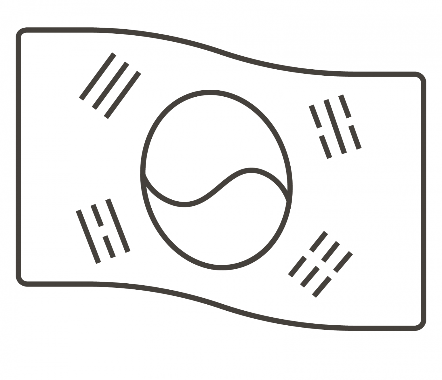 South Korea Flag Coloring Page ColouringPages