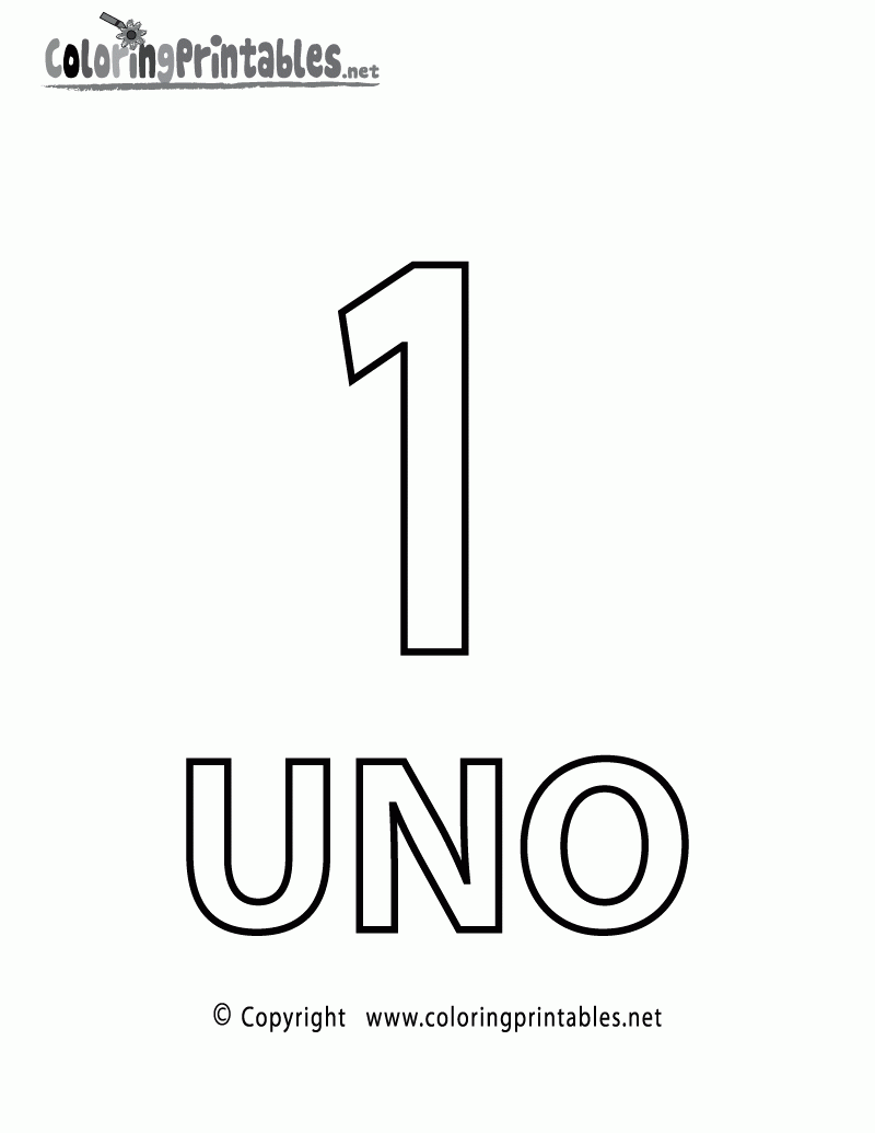 Spanish Number One Coloring Page A Free Spanish Coloring Printable Spanish Number One Coloring Page A Free Spanish Coloring Printable