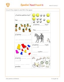 Spanish Numbers Handout Count The Objects Spanish Numbers Handout Count The Objects