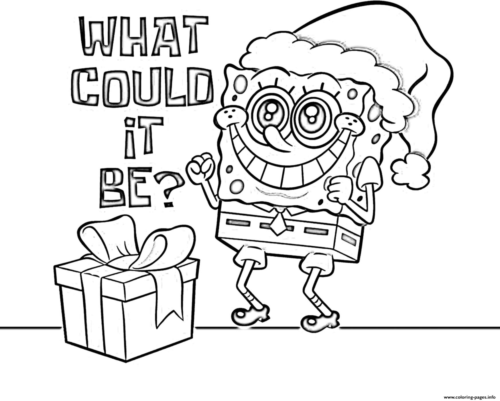 Spongebob Santa Christmas Coloring Page Printable Spongebob Santa Christmas Coloring Page Printable
