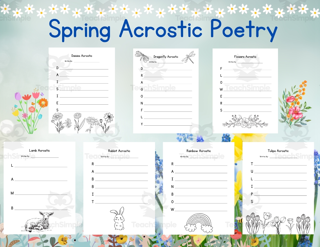 Spring Acrostic Poetry By Teach Simple
