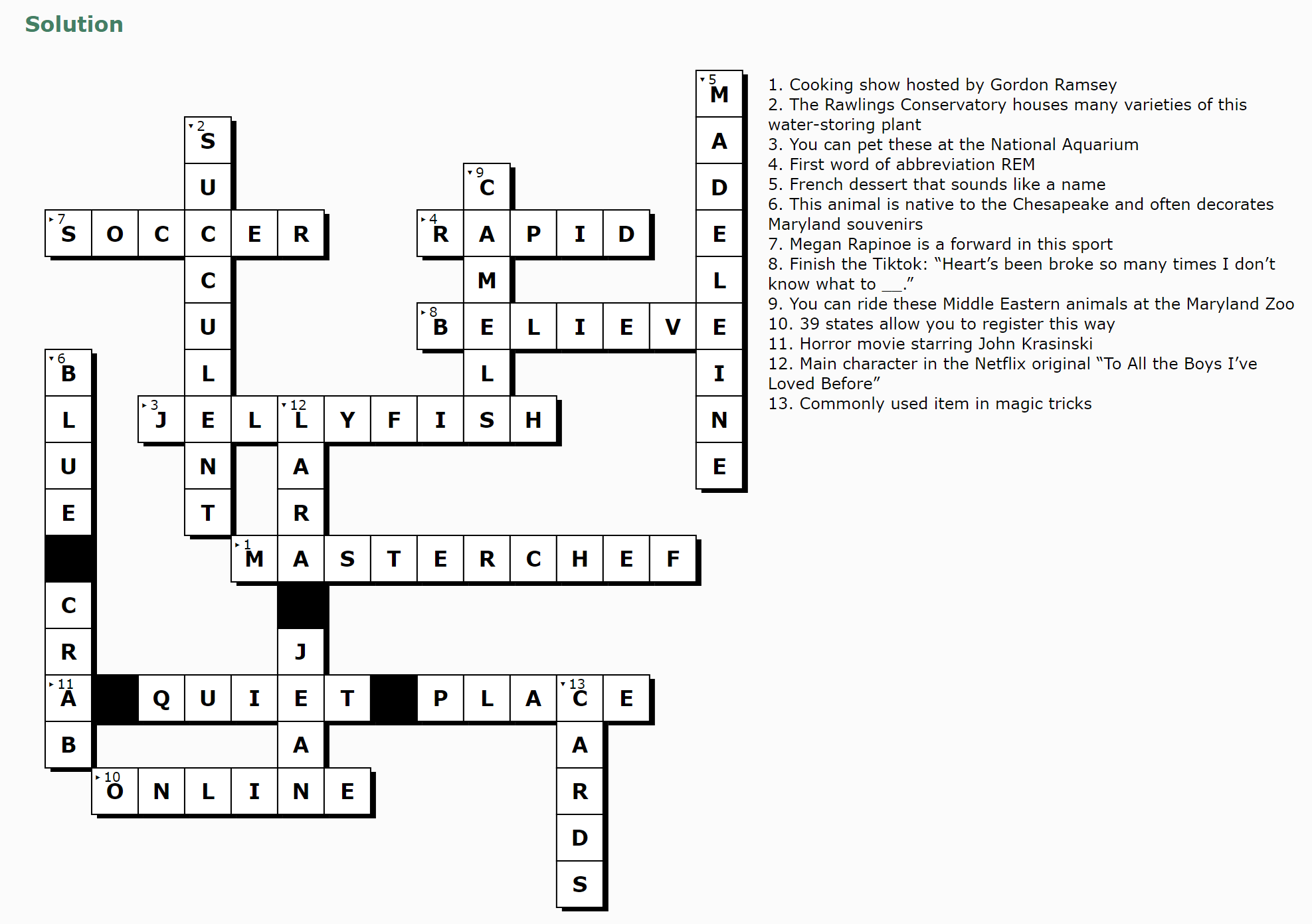 Spring Break Crossword The Quill