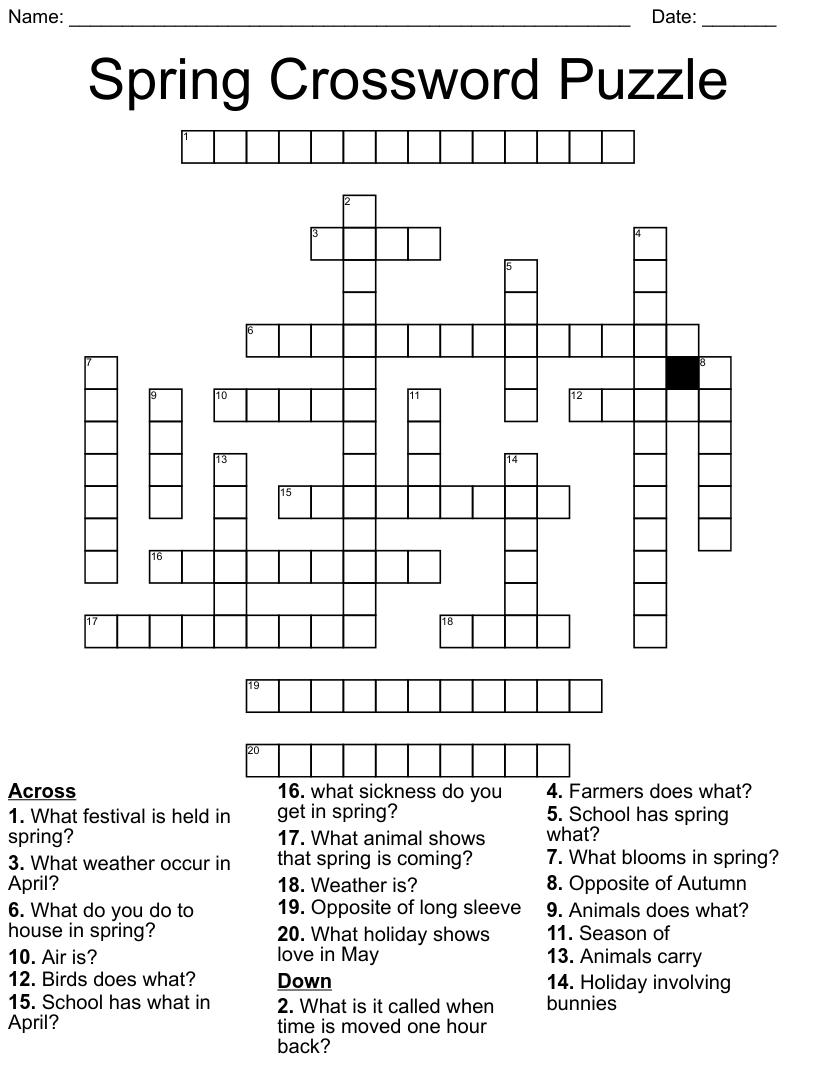 Spring Crossword Puzzles Printable Free Crossword Puzzles Printable Spring Crossword Puzzles Printable Free Crossword Puzzles Printable