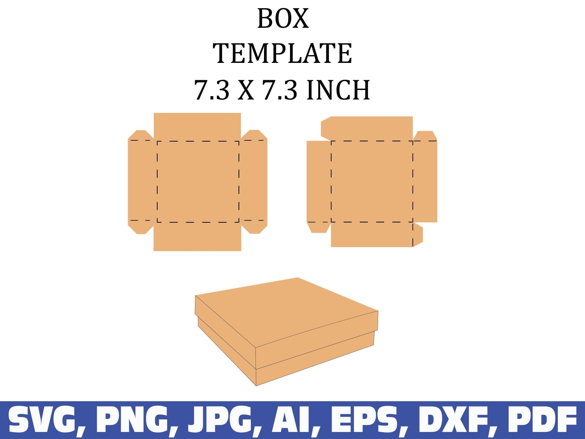 Square Box Template Svg Gift Box Svg Box Template Svg Silhouette