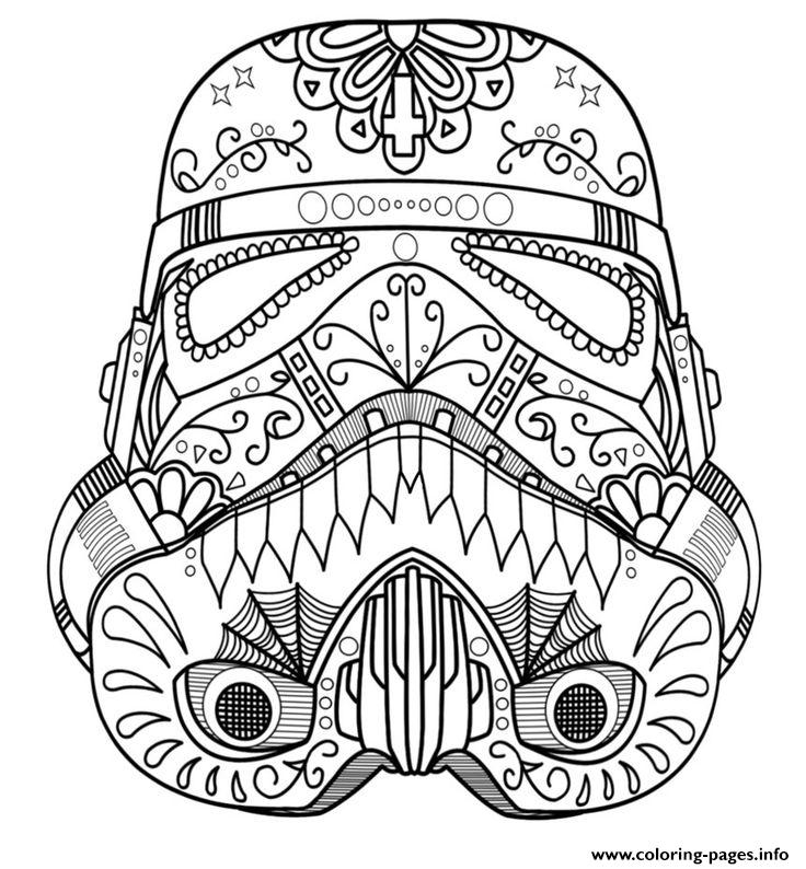 Starwars Skull Sugar Adult Coloring Page Printable Starwars Skull Sugar Adult Coloring Page Printable
