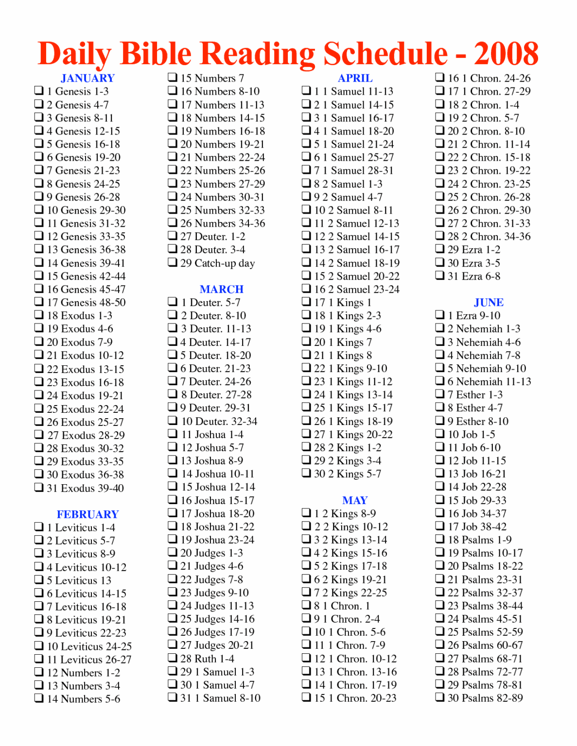 Printable Bible Reading Schedule: Enhance Your Bible Study Routine ...