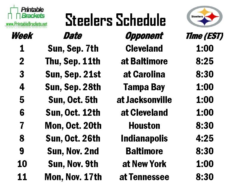 Steelers 2025 Schedule Dates Nikolaj L Kjeldsen