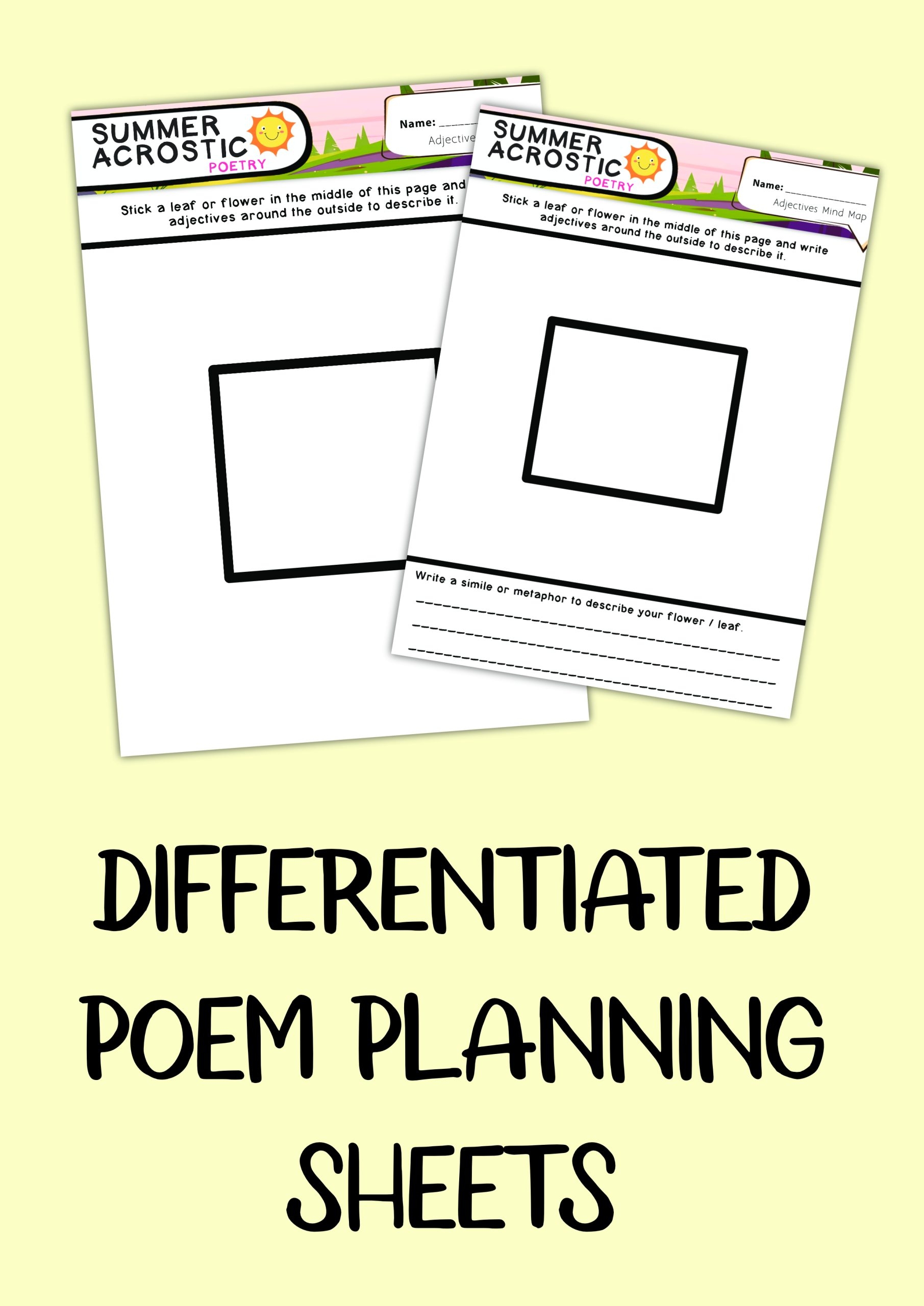 Summer Acrostic Poetry Educate Outside Outoor Lesson Ideas For Teachers