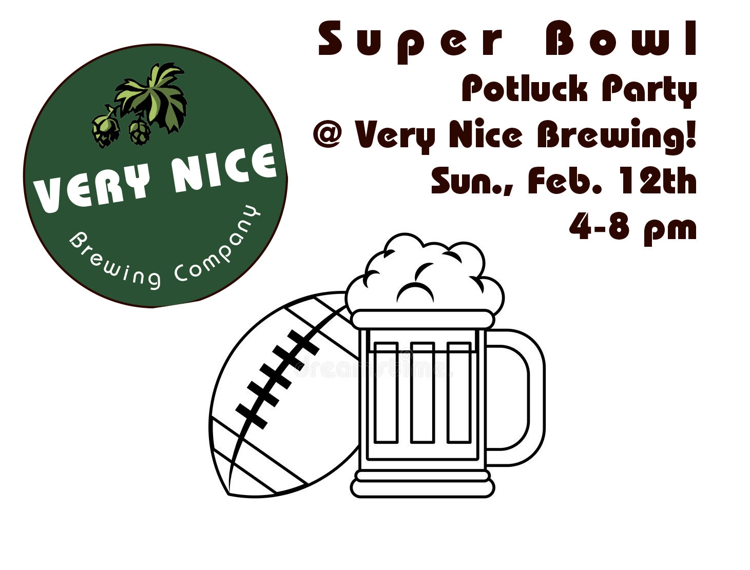 Super Bowl Potluck Party Very Nice Brewing