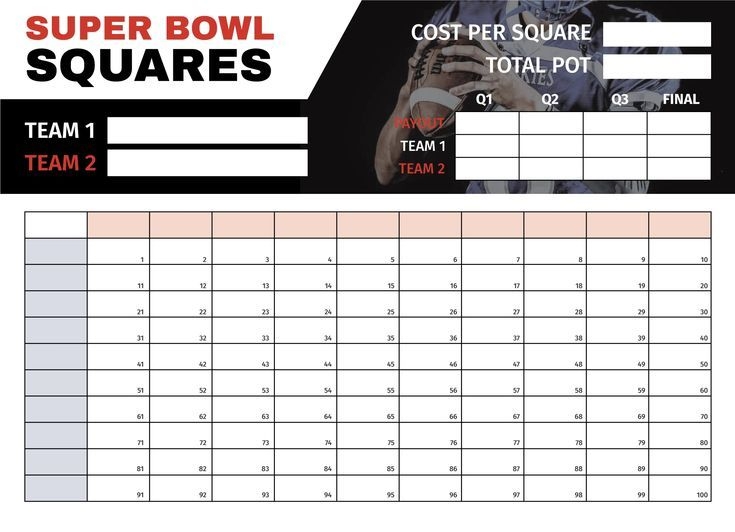 Super Bowl Squares 2024 Superbowl Squares Super Bowl Football