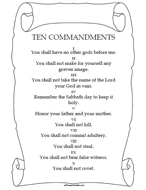 Ten Commandments Free Printable Free Printable Templates