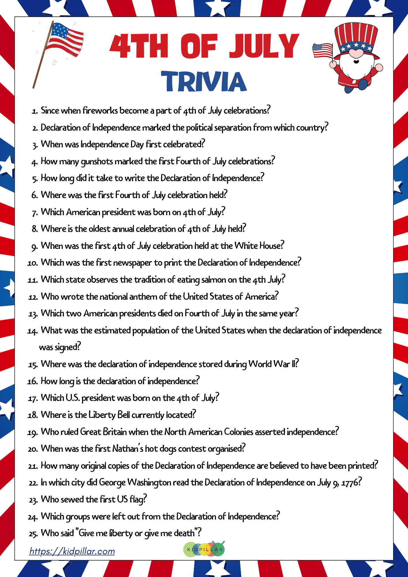 Test Your History Of US Independence Day With 4th Of July Trivia For
