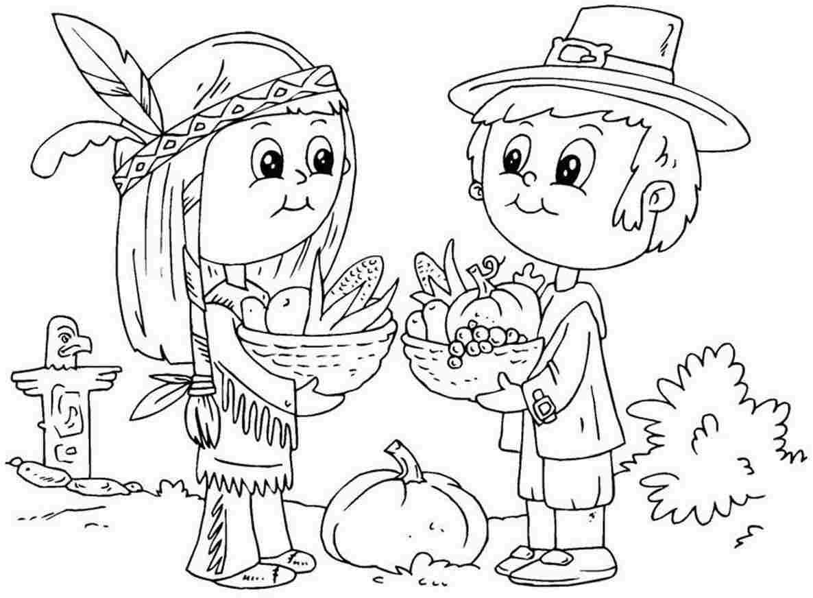 Thanksgiving Coloring Pages Printables Pilgrims Coloring Home