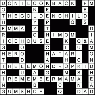 Theme Interactive Crossword Movie