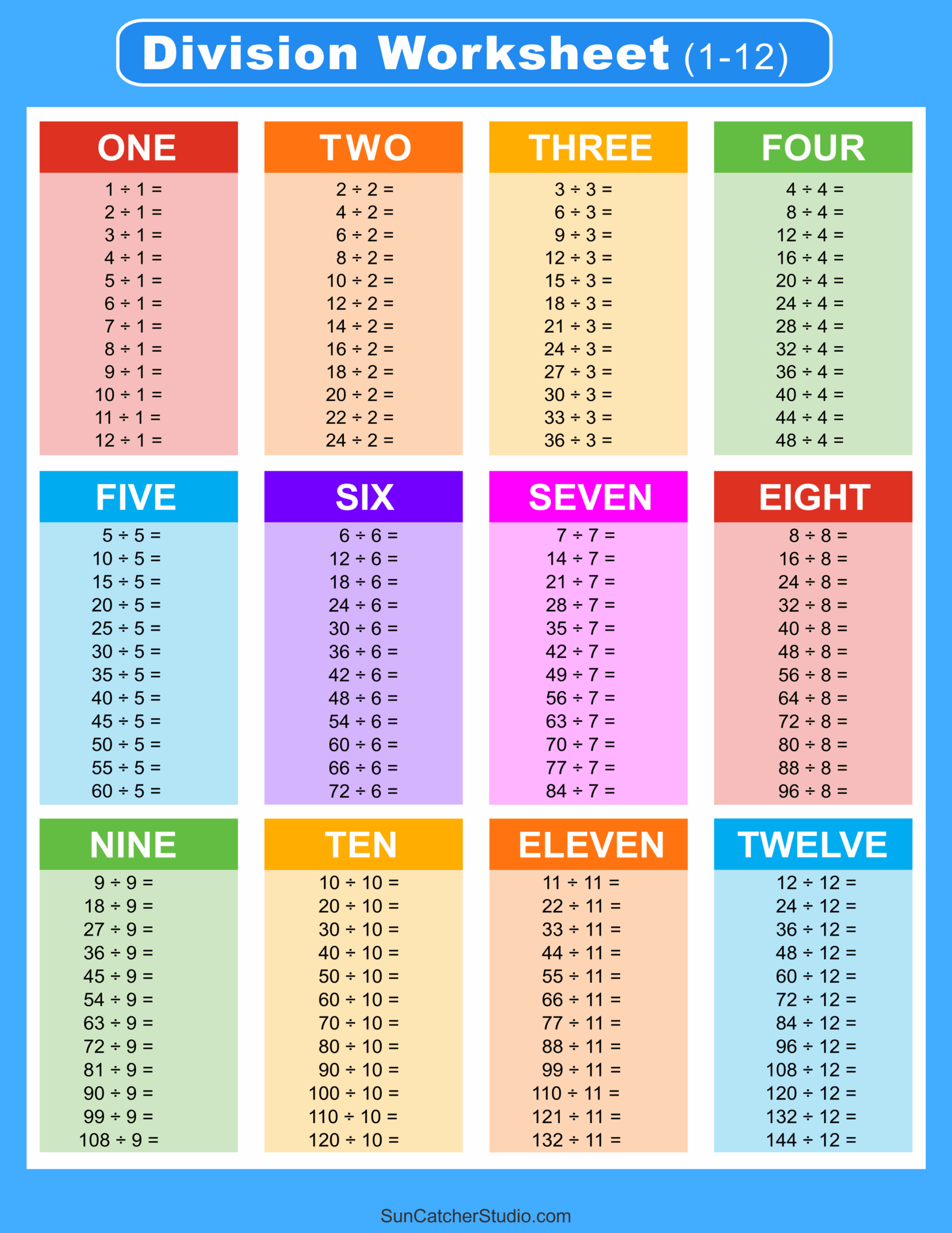 To 12 Division Table Posters Teacher Made Twinkl 49 OFF
