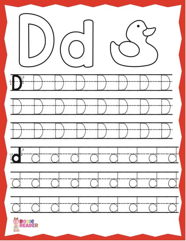 Trace Letter D Reading Adventures For Kids Ages 3 To 5