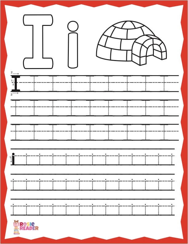 Trace Letter I Reading Adventures For Kids Ages 3 To 5