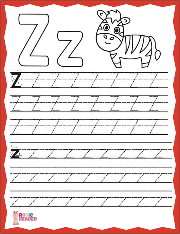 Trace Letter Z Reading Adventures For Kids Ages 3 To 5