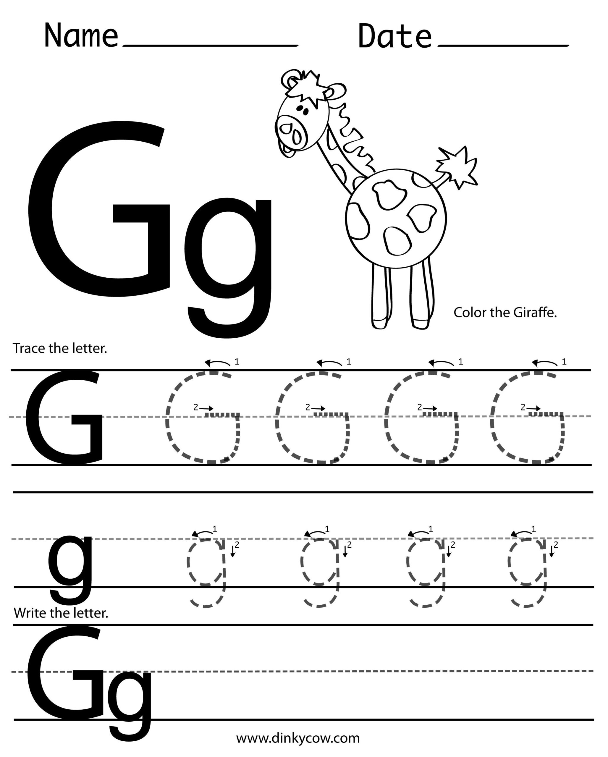Tracing Letter G Worksheets Letter Tracing Worksheets