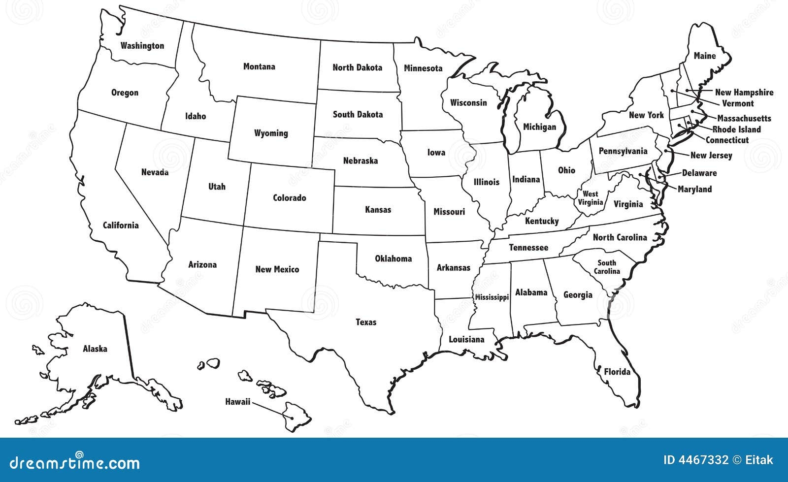 United States Map Outline Stock Photography Image 4467332