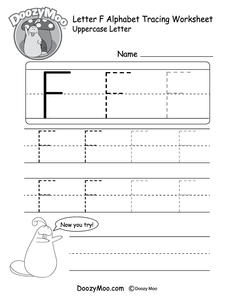 Uppercase Letter E Tracing Worksheet Doozy Moo