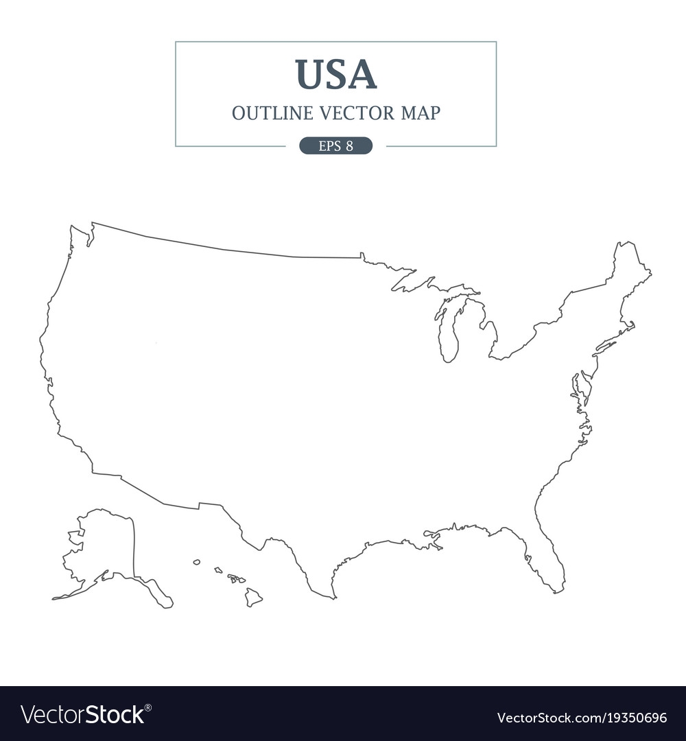 Usa Map Outline Vector Map Vector