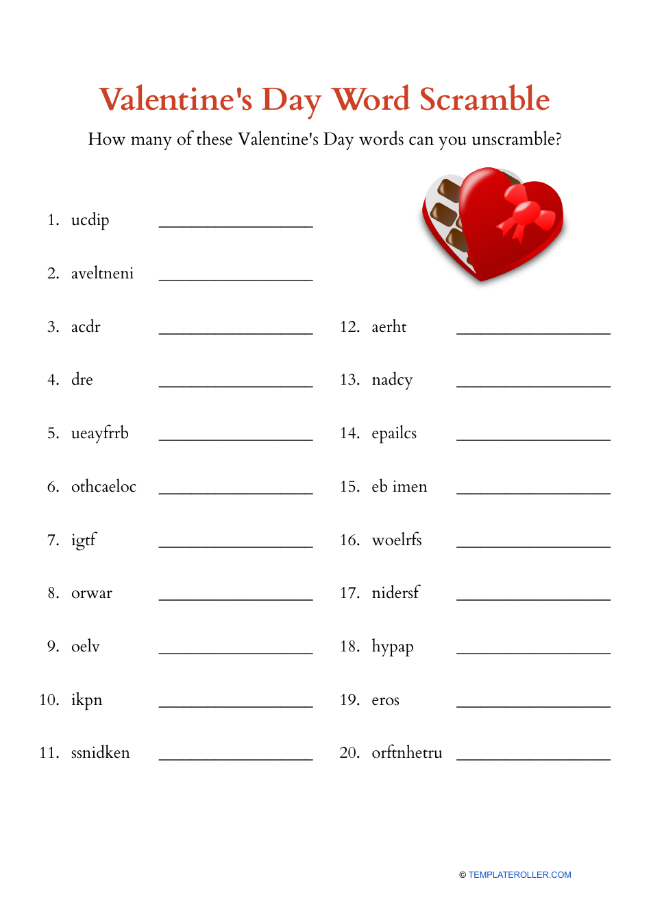Valentine 39 s Day Word Scramble Sweet Heart Download Printable PDF Valentine 39 s Day Word Scramble Sweet Heart Download Printable PDF
