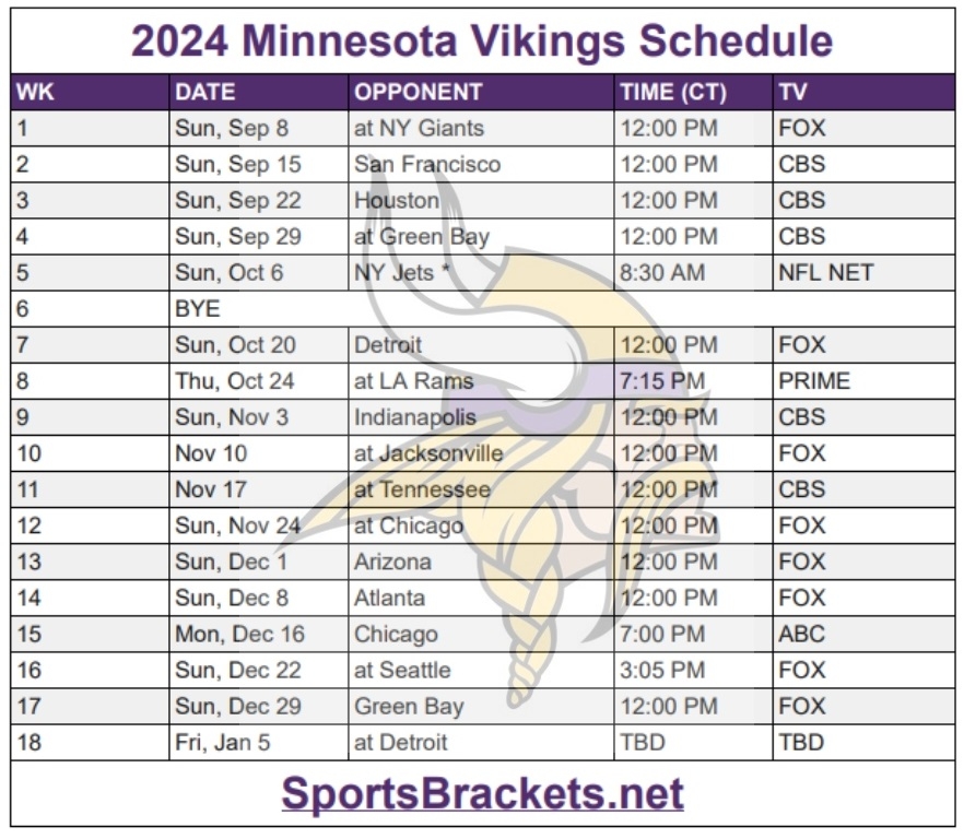 Vikings 2024 Schedule Printable Free Printable Yoko Zorana