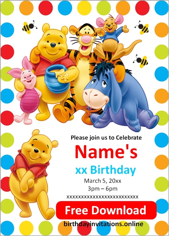 Winnie The Pooh Birthday Invitations Birthday Invitations