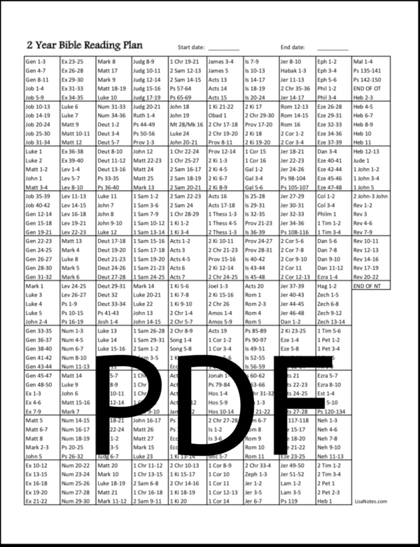 Year Bible Plan In