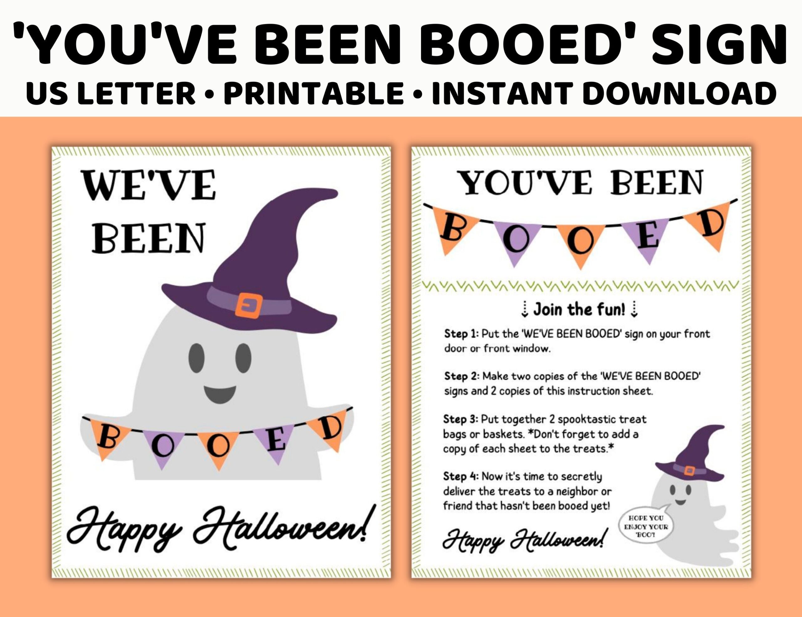You 39 ve Been Booed Halloween Signs Digital Download Etsy