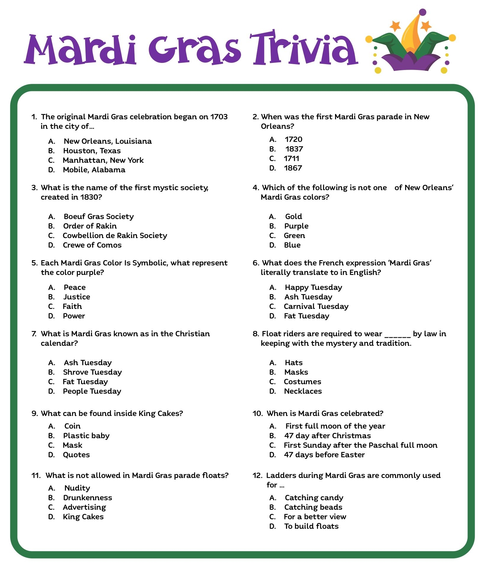 Youth Bible Trivia Questions Printable
