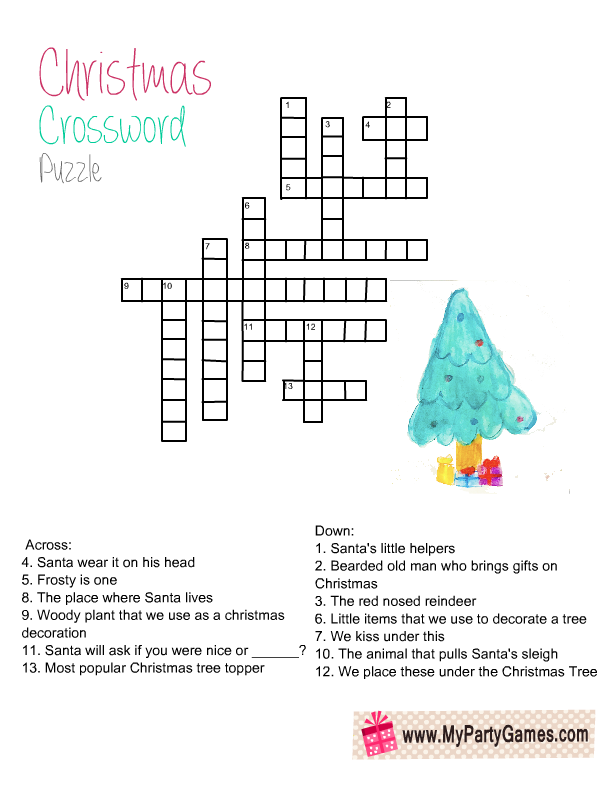 10 Free Printable Christmas Crossword Puzzles