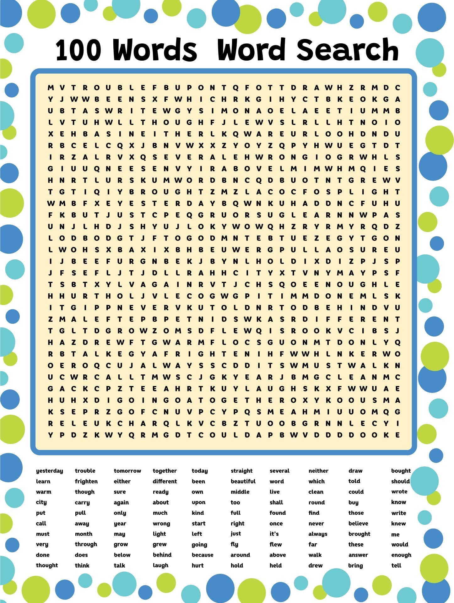 100 Word Word Searches 20 Free Pdf Printables Artofit