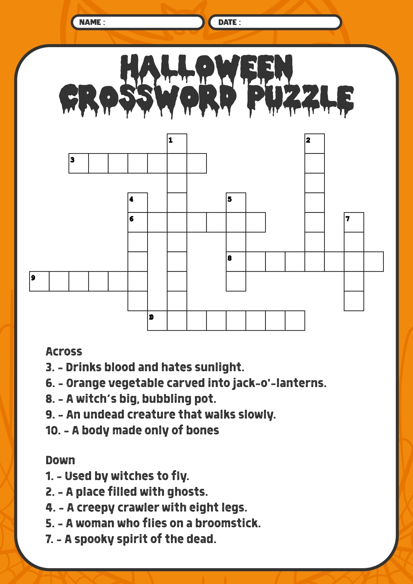 15 Best Halloween Crossword Puzzles Printable Printablee