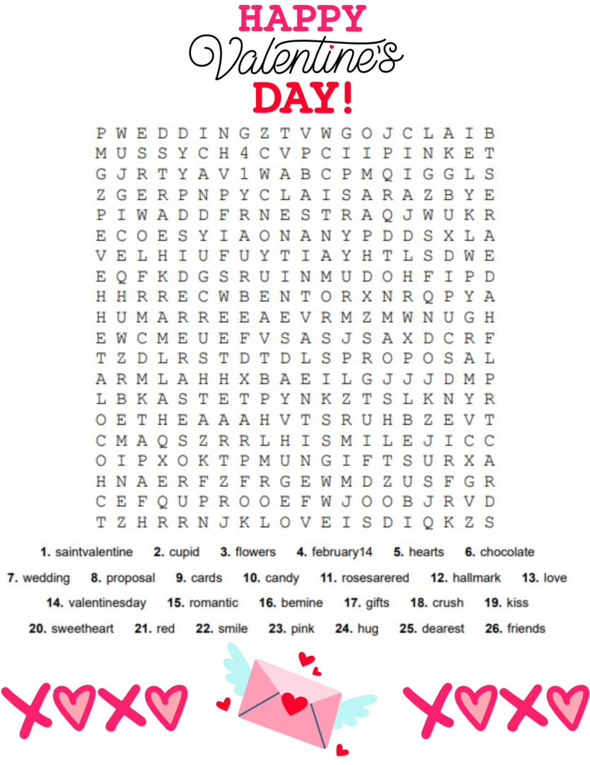2024 Free Valentine 39 s Day Word Search Printable PDF