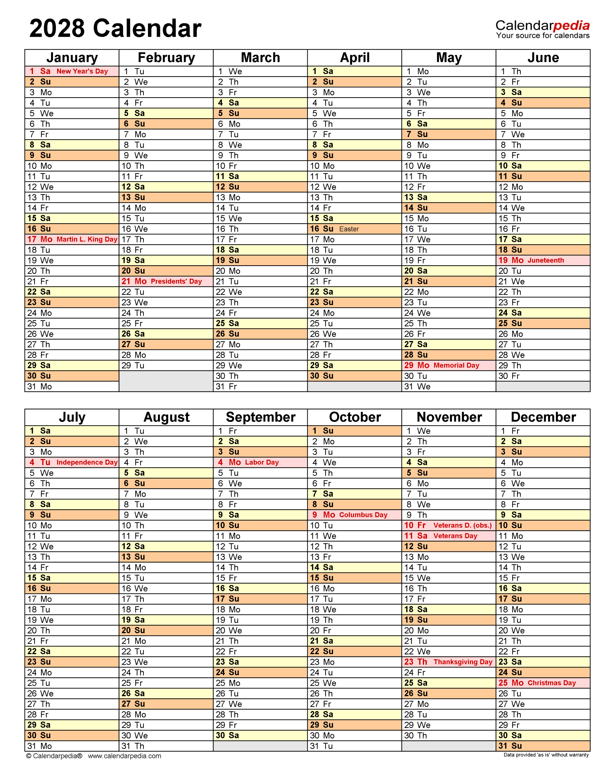 2028 Calendar Free Printable Excel Templates Calendarpedia 2028 Calendar Free Printable Excel Templates Calendarpedia
