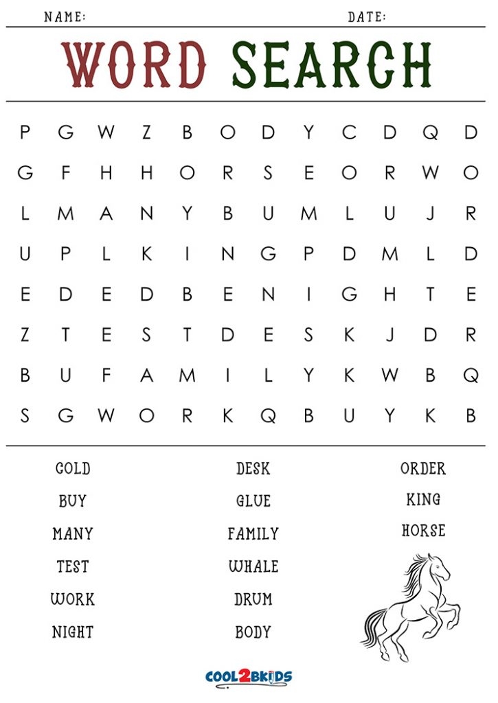 2nd Grade Word Search Printable Word Search Maker