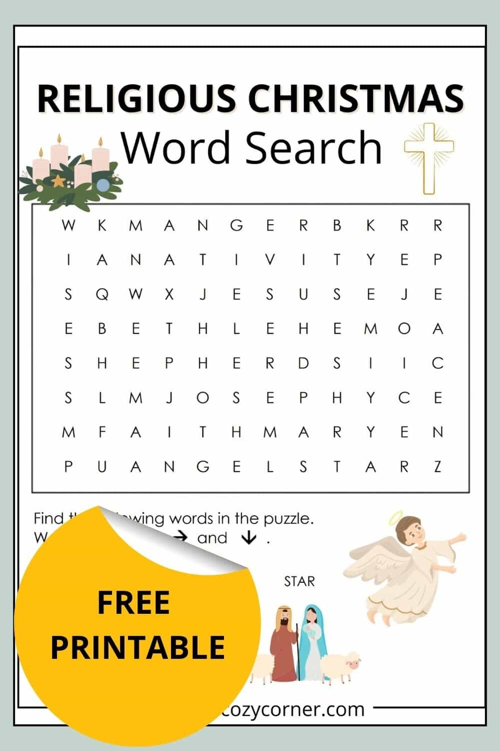3 Religious Christmas Word Search Printables For Kids With Answer Keys