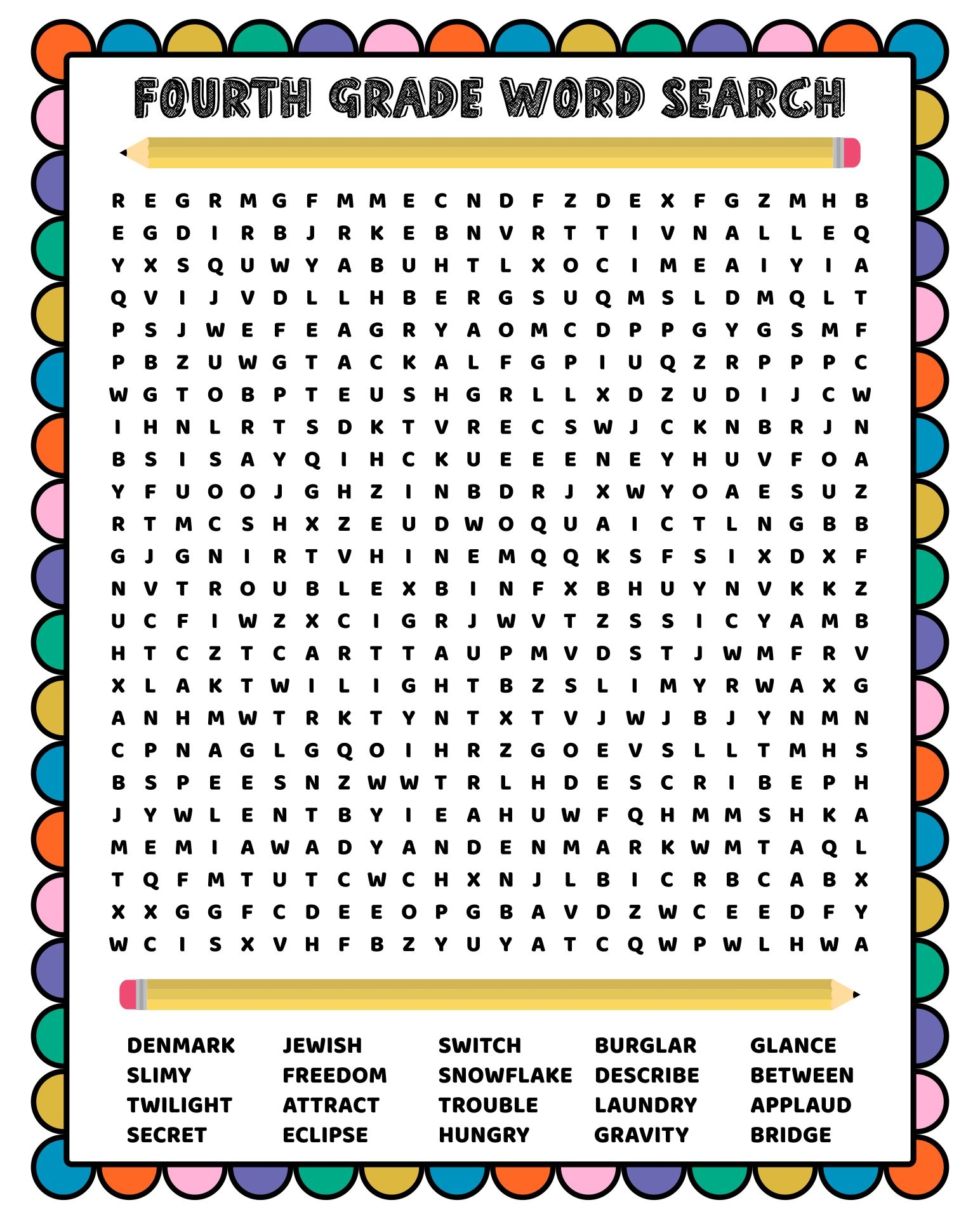 4th Grade Word Search 10 Free PDF Printables Printablee